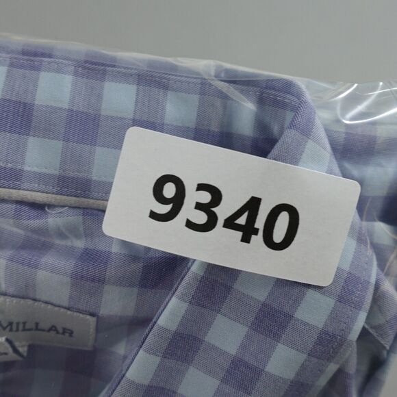 Peter Millar Shirt Men's Medium Blue Check Long Sleeve Button up Casual Office - Picture 12 of 12